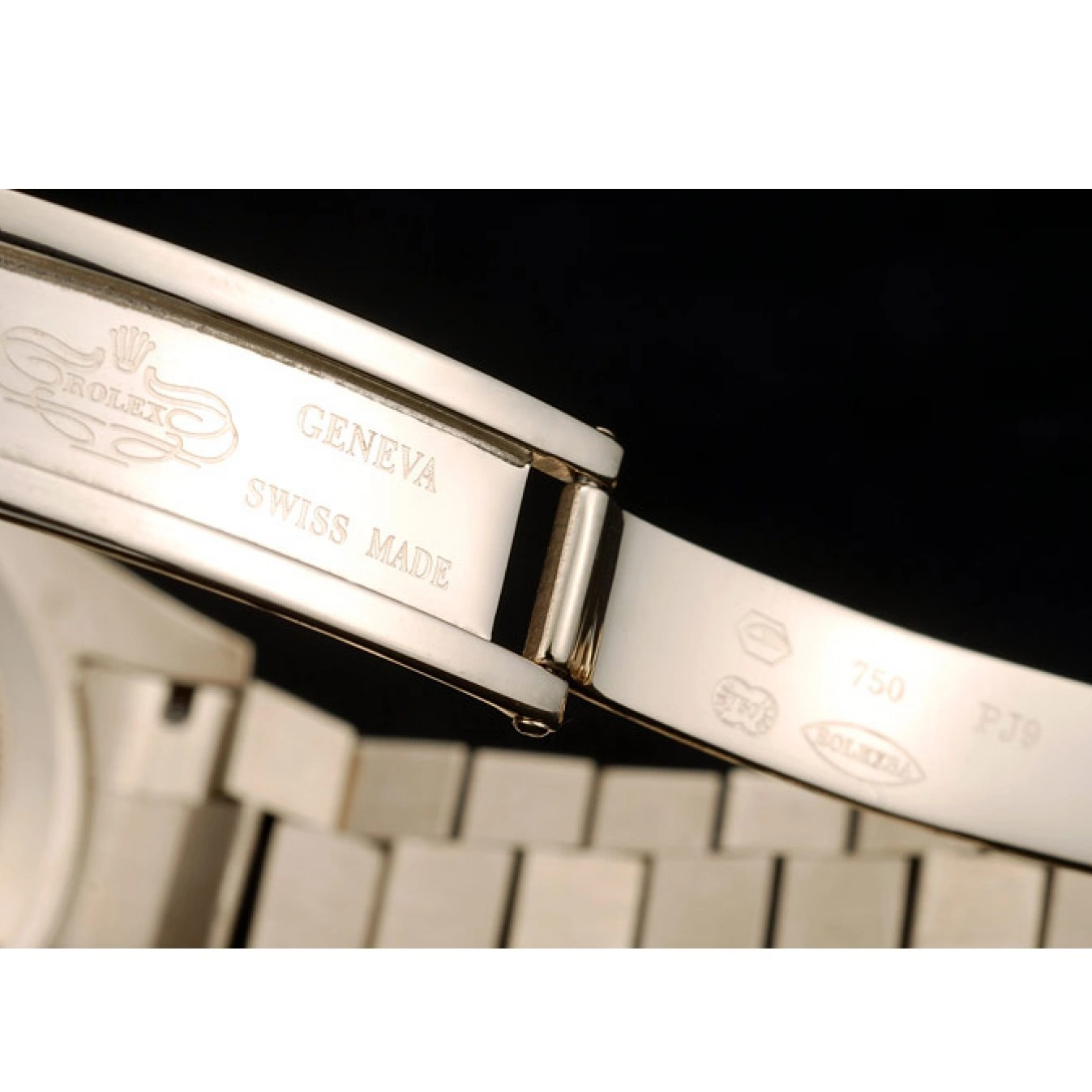 Aaa replica watch Steel Ribbed Swiss Bezel Rolex Gold Dial 41997 Stainless Gold DayDate 0715